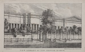 Pohled na novou knihovnu v Britském muzeu, cca 1830 (litho) od Nathaniel Whittock
