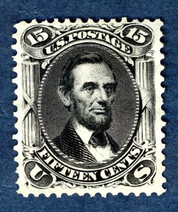 15c Abraham Lincoln znovu vydaný singl, 1875.