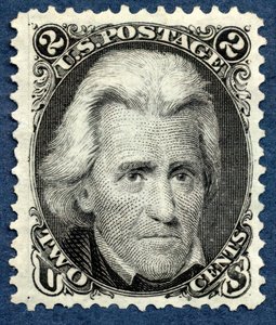 2c Andrew Jackson reedice singlu, 1875. od National Bank Note Company