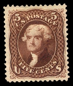 5c Thomas Jefferson znovu vydal singl, 1875.