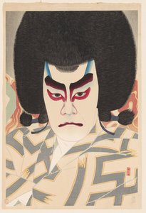 Ichikawa Sadanji jako Narukami 36 portrétů herců v různých rolích (název seriálu) od Natori Shunsen