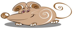 Curly Brown Mouse - karikatura od Neale Osborne