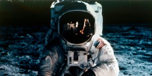 Buzz Aldrin na Měsíci, mise Apollo II, červenec 1969.