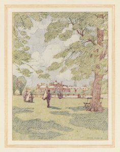 Kensingtonský palác ze zahrad (barevná litografie)