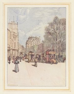 Piccadilly při pohledu na východ (barevná litografie)
