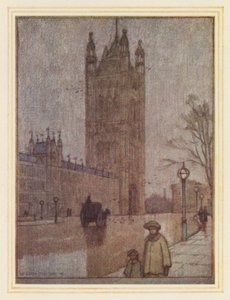 Victoria Tower, Sněmovna lordů (barevná litografie)