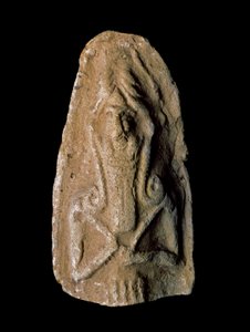Sumerská civilizace: figurka božího válečníka. Terakotová socha. Ztlumit. 9 cm Novosumerské období (mezi 2093 a 2004 př. Kr.) Z okolí naleziště Ur. Bagdád, Národní irácké muzeum
