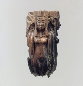 Vějíř nebo rukojeť šlehače v podobě čtyř ženských postav, cca 8.-7. století před naším letopočtem. (slonová kost) od Neo Assyrian