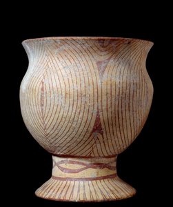 Neolit: keramická váza. Z Thajska. 4630 před naším letopočtem. Ne 0,23x0,2 m Paříž, Musee Guimet, Musee national des Arts Asians
