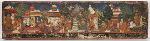 Přebal buddhistického rukopisu (neprůhledné wc na dřevě) od Nepalese School