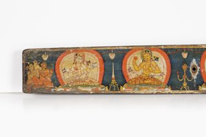 Manuscript of The Five Protections, zadní obálka, 1138 (neprůhledné wc a inkoust na dřevě) od Nepalese School