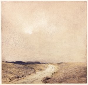 Yorkshire Moorland (tužka a akvarel na papíře nalepené na kartě)