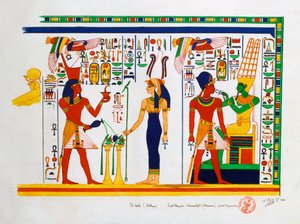 Nástěnná malba z El-Kab, Egypt, 1841 od Nestor l