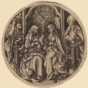 Madona s dítětem se svatými Kryštofem a Erasmem od Netherlandish 15th Century