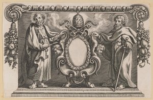 Viněta za knihu věnovanou papeži Urbanovi VII od Netherlandish 17th Century after Sir Peter Paul Rubens