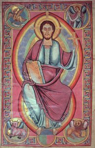 Přidejte 28107 f.136 Christ in Majesty, z Bible Stavelot od Netherlandish School