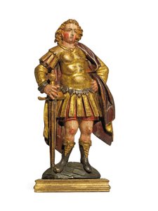 Ajouree reliéf vojáka, první polovina 17. století (parcelové zlacené dřevo) od Netherlandish School