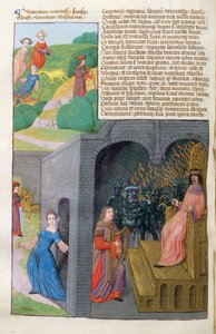 Ms 324 f.101 v. Orpheus a Eurydice, Cerberus a Pluto, z Metamorphoses 10 od Ovidia, 1479 od Netherlandish School