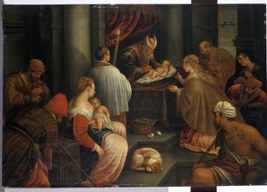Představení Krista v chrámu (tempera na dubu) od Netherlandish School
