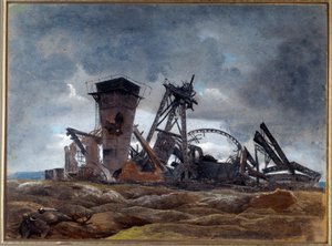 „Důlní studna“ 1915 (akvarel) od Neville Stephen Lytton