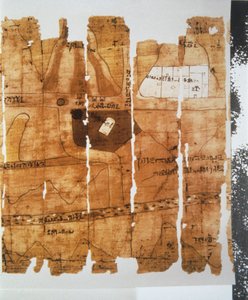 Fragmenty Turínské mapy od New Kingdom Egyptian