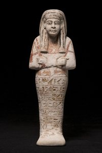 Ushabti pro ženu jménem Wia, Ramesside Period (vápenec) od New Kingdom Egyptian