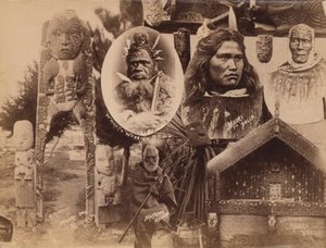 Maoris, Nový Zéland (černobílá fotografie)