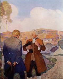 Ilustrace k filmu Uneseni od Roberta Louise Stevensona (barevné lito) od Newell Convers (after) Wyeth