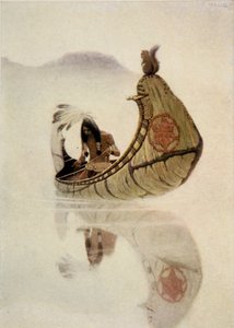 Frontispis z The Song of Hiawatha od Henryho Wadswortha Longfellowa (1807-82), hospoda. George G. Harrap und Company Ltd., 1911 (lept na měkkém podkladu) od Newell Convers Wyeth