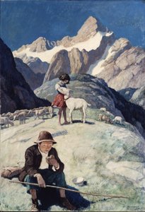 Heidi, 1940 (olej na renesančním panelu) od Newell Convers Wyeth