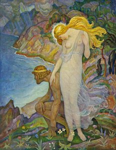Odysseus a Calypso od Newell Convers Wyeth