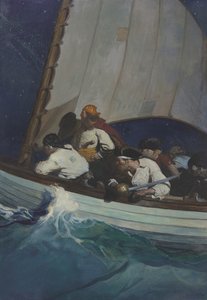 "Ach, Morganovi muži tě hledají; a Černovous - bukanýr!" od Newell Convers Wyeth