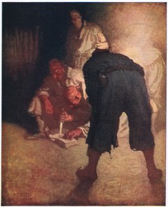 Černá skvrna: Asi v polovině svahu k opevnění byli shromážděni ve skupině od Newell Convers Wyeth