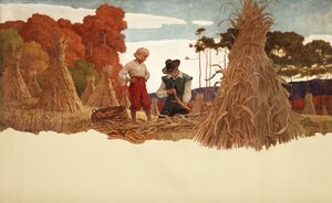 Puritan Corn Husker, 1941 od Newell Convers Wyeth