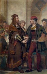 Albrecht Dürer na návštěvě Quintena Massijse (olej na plátně)