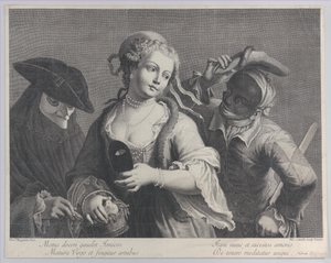 Tři polodlouhé postavy z benátského karnevalu, 1750-1822., 1750-1822. od Niccolò Cavalli