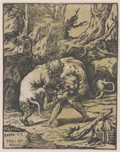 Herkules a nemejský lev, 1540-50., 1540-50. od Niccolo Vicentino