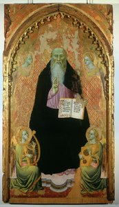 Opat sv. Antonín držící knihu antonitů, 1371 od Niccolo di Tommaso