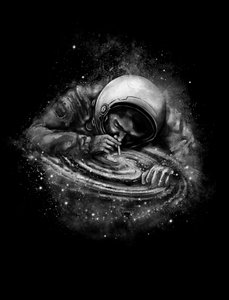 Astronaut požírá galaxii