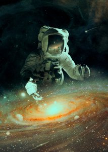 Astronaut nad galaxií