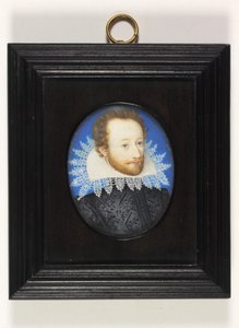 Gentleman zvaný hrabě z Essexu (akvarel na slonovině) od Nicholas (school of) Hilliard