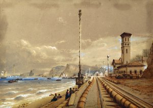 Atmospheric Railway at Dawlish, c.1850 (akvarel na papíře)