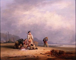 Fisherfolk Třídění jejich denních úlovků