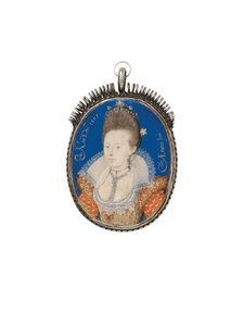 Dáma ve zlatých šatech s vysokým volánem, 1605 od Nicholas Hilliard
