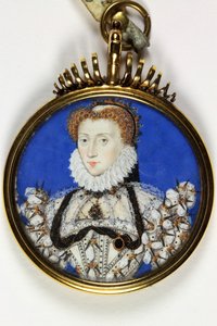 Dáma tradičně identifikovaná jako Alžběta I. (akvarel a tělová barva na pergamenu) od Nicholas Hilliard
