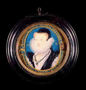 Alice Brandon, paní Hilliard, 1578 (wc na pergamenu) od Nicholas Hilliard