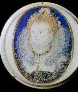 Současný miniaturní portrét Alžběty I. Anglie od Nicholas Hilliard