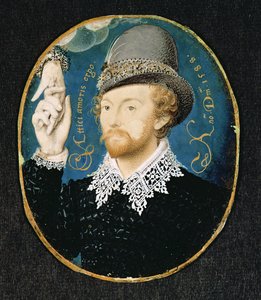 Muž svírající ruku z mraku, možná William Shakespeare, 1588 od Nicholas Hilliard