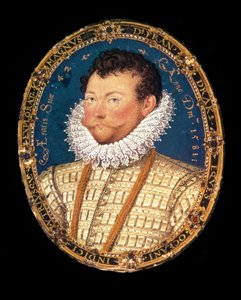 Portrét sira Francise Drakea, 1581 od Nicholas Hilliard
