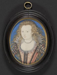 Portrét dámy, asi 1605-10 (kvaš na pergamenu na kartě) od Nicholas Hilliard